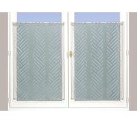 HomeMaison - Juego de 2 Cortinas Organza Flocké, poliéster, Gris, 160 x 60 cm