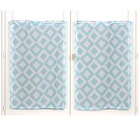 HomeMaison - Juego de Cortinas diseño de Rombos, poliéster, Laguna, 160 x 60 cm