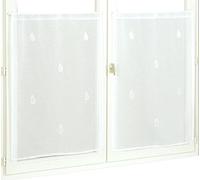 HomeMaison - Juego de Cortinas en Etamine Gota de Agua, poliéster, Blanco, 90 x 60 cm