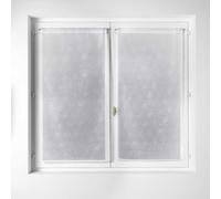 HomeMaison Par de Cristales de estama, Estampado de Lunares Plateados, 60 x 160 cm, Color Blanco, Tela, 60x160