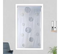 Homemaison - Visillo de estamina Bordada Redonda Mixta de 5 Mundos - poliéster - Dobladillo para Uso en Ventana, salón y Dormitorio, 90 x 210 cm - Blanco