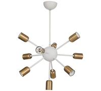 Homemania 62745 Lámpara de Suspensión Venus, Lámpara de, 10 Luces, Luz de Techo, Metal, Blanco/Oro, 60 x 60 x 70 cm, 10 x E27, 60W