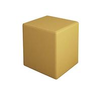 Homemania ARD704 Puf Square, Cubo, Cuadrado Reposapiés, Madera, Terciopelo, Amarillo, 34 x 34 x 37 cm