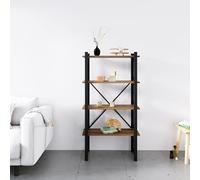 Homemania BSHELF-14 Librería Bubble - Estante de Pared, Oficina, Sala de Estar - Negro en Metal, Madera, 70 x 35 x 150 cm