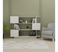 Homemania BXBYZ01 Librería Box con Estanterías y Puertas, Aglomerado de Melamina, Blanco, 150 x 23.8 x 113.2 cm