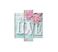 Homemania HM203MDF146 Cuadro Naturaleza Día de San Valentín, Multicolor, 57 X 0,3 X 60 Cm, 3 Piezas