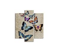 Homemania HM203MDF21 Cuadro - Mariposas, MDF, Multicolor, 57 x 0.3 x 60 cm, Set de 3 Piezas