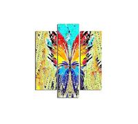 Homemania HM203MDF214 Cuadro - Mariposas, MDF, Multicolor, 57 x 0.3 x 60 cm, Set de 3 Piezas