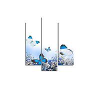 Homemania HM203MDF26 Cuadro - Mariposas, MDF, Multicolor, 57 x 0.3 x 60 cm, Set de 3 Piezas