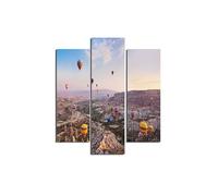 Homemania HM203MDF56 Cuadro Globo Aerostático, Multicolor, 57 X 0,3 X 60 Cm, 3 Piezas