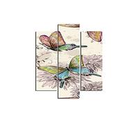 Homemania HM203MDF72 Cuadro - Mariposas, MDF, Multicolor, 57 x 0.3 x 60 cm, Set de 3 Piezas