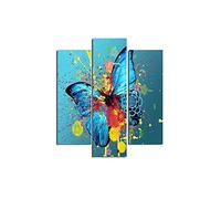 Homemania HM203MDF76 Cuadro - Mariposas, MDF, Multicolor, 57 x 0.3 x 60 cm, Set de 3 Piezas
