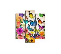 Homemania HM203MDF8 Cuadro - Mariposas, MDF, Multicolor, 57 x 0.3 x 60 cm, Set de 3 Piezas