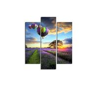 Homemania HM203MDF84 Cuadro Globo Aerostático, Multicolor, 57 X 0,3 X 60 Cm, 3 Piezas