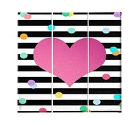 Homemania HM203PKNV-291 Cuadro - Corazón - Amor, Poliéster, Madera, Multicolor, 69 x 3 x 50 cm, Set de 3 Piezas