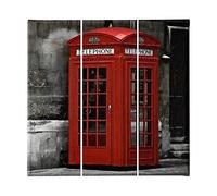 Homemania HM203PKNV-47 Cuadro Londres, Multicolor, 69 X 3 X 50 Cm, 3 Piezas