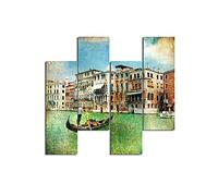 Homemania HM204PMDF167 Cuadro Venecia, Multicolor, 76 X 0,3 X 50 Cm, 4 Piezas