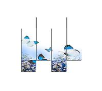 Homemania HM204PMDF176 Cuadro - Mariposas, MDF, Multicolor, 76 x 0.3 x 50 cm, Set de 4 Piezas