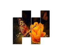 Homemania HM204PMDF20 Cuadro - Mariposas, MDF, Multicolor, 76 x 0.3 x 50 cm, Set de 4 Piezas