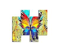 Homemania HM204PMDF215 Cuadro - Mariposas, MDF, Multicolor, 76 x 0.3 x 50 cm, Set de 4 Piezas