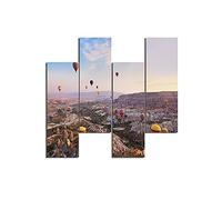 Homemania HM204PMDF22 Cuadro Globo Aerostático, Multicolor, 76 X 0,3 X 50 Cm, 4 Piezas