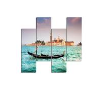 Homemania HM204PMDF259 Cuadro Venecia, Multicolor, 76 X 0,3 X 50 Cm, 4 Piezas