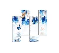 Homemania HM204PMDF283 Cuadro - Mariposas, MDF, Multicolor, 76 x 0.3 x 50 cm, Set de 4 Piezas