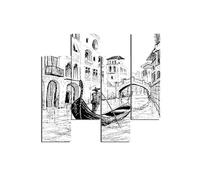 Homemania HM204PMDF61 Cuadro Venecia, Multicolor, 76 X 0,3 X 50 Cm, 4 Piezas