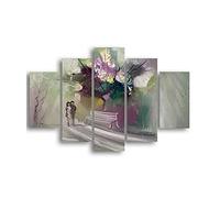 Homemania HM205MDF064 Cuadro - Paisajes - Arte y Graffiti, MDF, Multicolor, 95 x 0.3 x 60 cm, Set de 5 Piezas