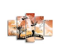 Homemania HM205MDF086 Cuadro Puente, Multicolor, 95 X 0,3 X 60 Cm, 5 Piezas