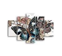 Homemania HM205MDF094 Cuadro - Mariposas, MDF, Multicolor, 95 x 0.3 x 60 cm, Set de 5 Piezas