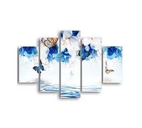 Homemania HM205MDF098 Cuadro - Mariposas, MDF, Multicolor, 95 x 0.3 x 60 cm, Set de 5 Piezas