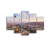 Homemania HM205MDF132 Cuadro Globo Aerostático, Multicolor, 95 X 0,3 X 60 Cm, 5 Piezas