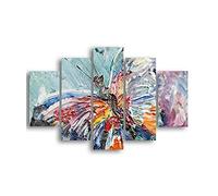 Homemania HM205MDF166 Cuadro - Mariposas, MDF, Multicolor, 95 x 0.3 x 60 cm, Set de 5 Piezas