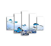 Homemania HM205MDF286 Cuadro - Mariposas, MDF, Multicolor, 95 x 0.3 x 60 cm, Set de 5 Piezas