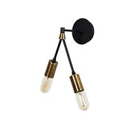 Homemania Lámpara de pared Duos, Aplique, cobre, negro de metal, 17 x 17 x 35 cm, 2 x E27, Max 100 W