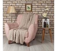 Homemania Lanza Softy 2, Algodón, Beige, 130 x 170 cm