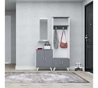 Homemania - Mueble de Entrada, aglomerado, plástico, Metal, Antracita, baño