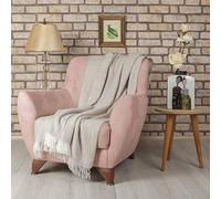 Homemania TA17511_Beige Lanza Softy 2, Acrílico, Poliéster, Beige, 130 x 170 cm