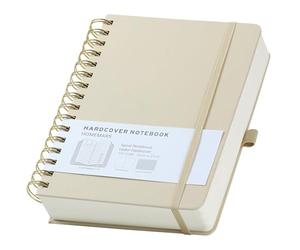 HOMEMARS Cuaderno A5, Blancas, carpeta de anillas A5, bloc de notas, Sketchbook a5, cuaderno de espiral, 300 páginas, 100 g/m², 14,8 cm x 21 cm, Marfil,Cubierta de Cuero, Trabajo y Oficina.