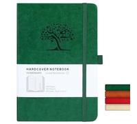 HOMEMARS Diario, Journal, Libreta A5, Notebook, Cuaderno A5, Verde, 200 páginas, 100 GSM, Diseño de árbol en relieve, Cuero Vegano,21cm*14.5cm,Tapa Dura, Lazo Para Bolígrafo,Perfecto para oficina