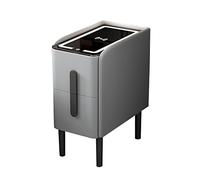 HOMEmart - Mesita de noche con cajones, estación de carga inalámbrica y luces LED, mesita de noche pequeña para dormitorio, diseño moderno, funcionalidad