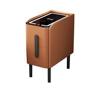 HOMEmart - Mesita de noche con cajones, estación de carga inalámbrica y luces LED, mesita de noche pequeña para dormitorio, diseño moderno, funcionalidad