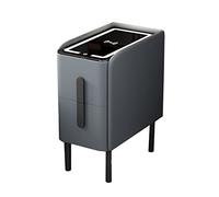 HOMEmart - Mesita de noche con cajones, estación de carga inalámbrica y luces LED, mesita de noche pequeña para dormitorio, diseño moderno, funcionalidad