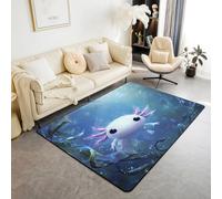 Homemissing Alfombra con diseño de ajolote de dibujos animados, 100 x 150 cm, para niños, salamandra, para sala de estar, dormitorio, para niños y niñas, decoración del mundo submarino, alfombra de