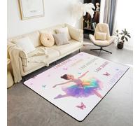 Homemissing Alfombra de ballet para decoración de niñas, vestido de baile de fantasía, para sala de estar, dormitorio, juego para niños y niñas, color morado de ensueño, tapete antideslizante para