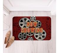 Homemissing Alfombra de baño de microfibra con carrete de película, 40,6 x 61 cm, antideslizante, vintage, para teatro, cine, accesorios de baño, felpudos clásicos para puerta