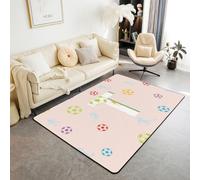 Homemissing Alfombra de fútbol de 150 x 200 cm para dormitorio, letra inicial T, alfombra suave antideslizante del alfabeto ABC, decoración deportiva para el hogar, el comedor