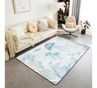 Homemissing Alfombra de poliéster con diseño de medusas, 150 x 200 cm, para sala de estar, dormitorio, criatura marina, decoración del mundo submarino, vida marina, vida marina, alfombra para