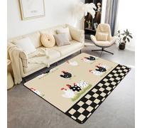 Homemissing Alfombra de sala de estar para dormitorio, 150 x 200 cm, diseño de gallina y gallina, alfombra de piso para niños y niñas, decoración de habitación